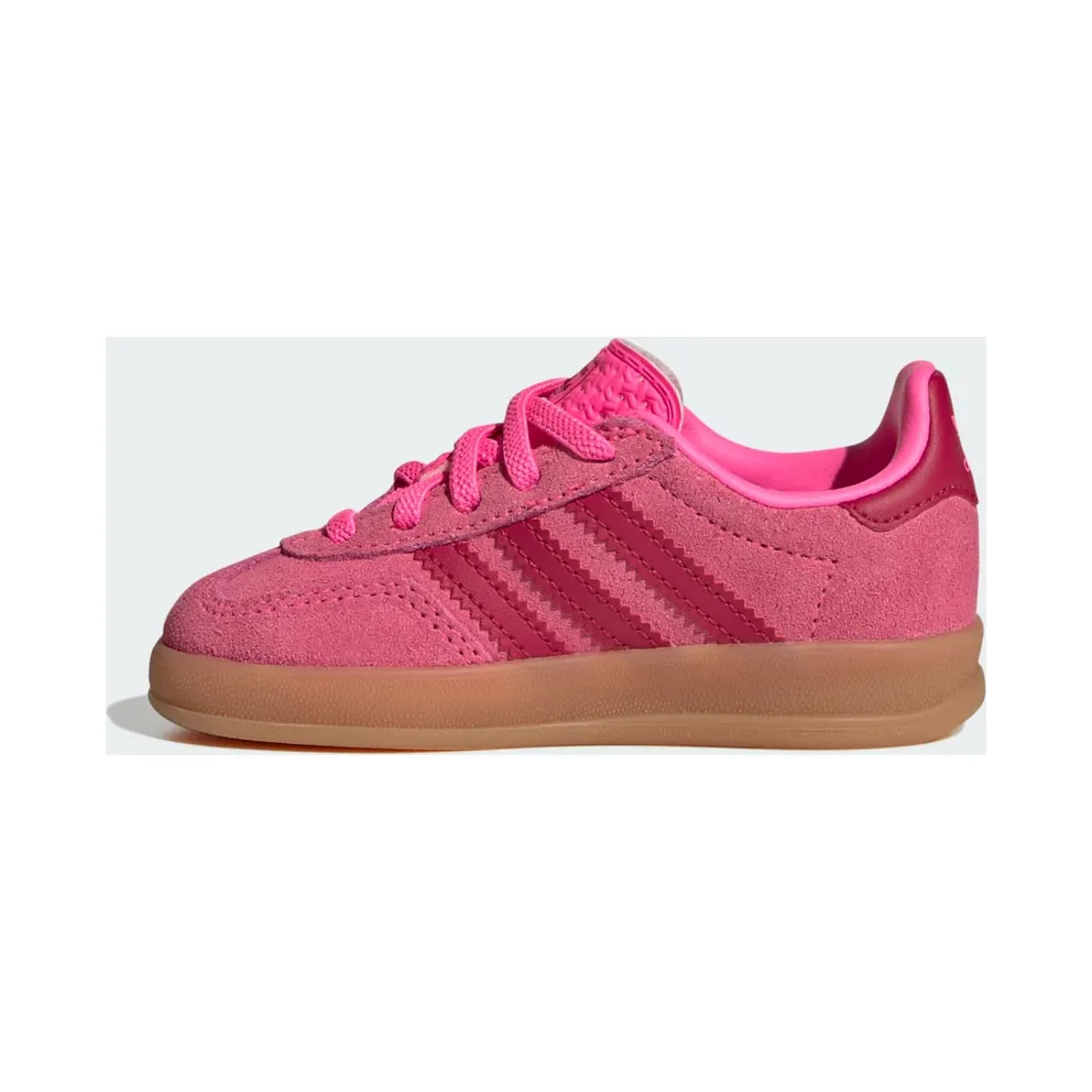 Adidas GAZELLE INDOOR COMFORT CLOSURE ELASTIC LACE Shoes Lucid Pink / Team Victory Red / Gold Metallic (KJ2304)