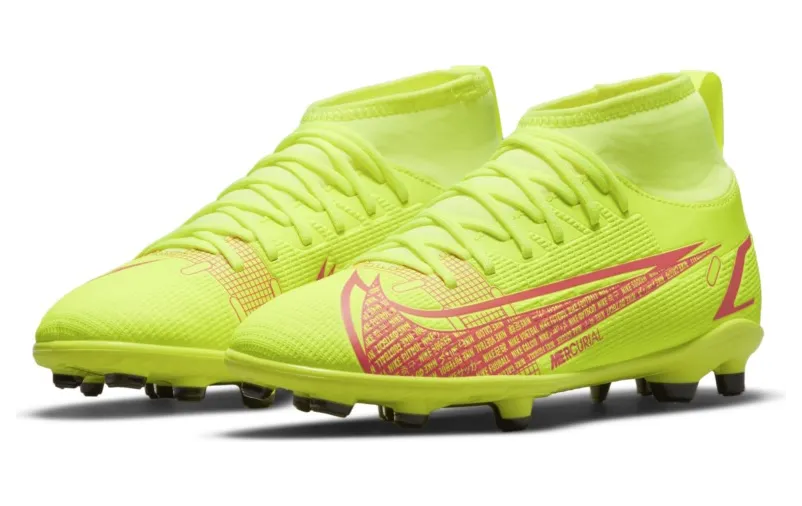 Nike Jr. Mercurial Superfly 8 Club MG Fußballschuh für verschiedene Böden für jüngere/ältere Gelb (CV0790-760)