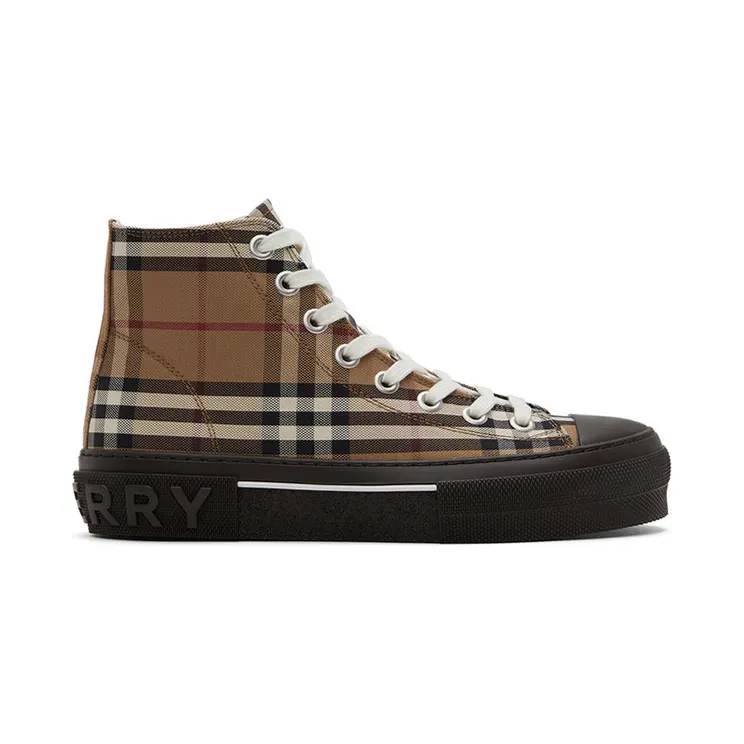 Burberry Brown Vintage Check High-Top Sneakers (8055661)