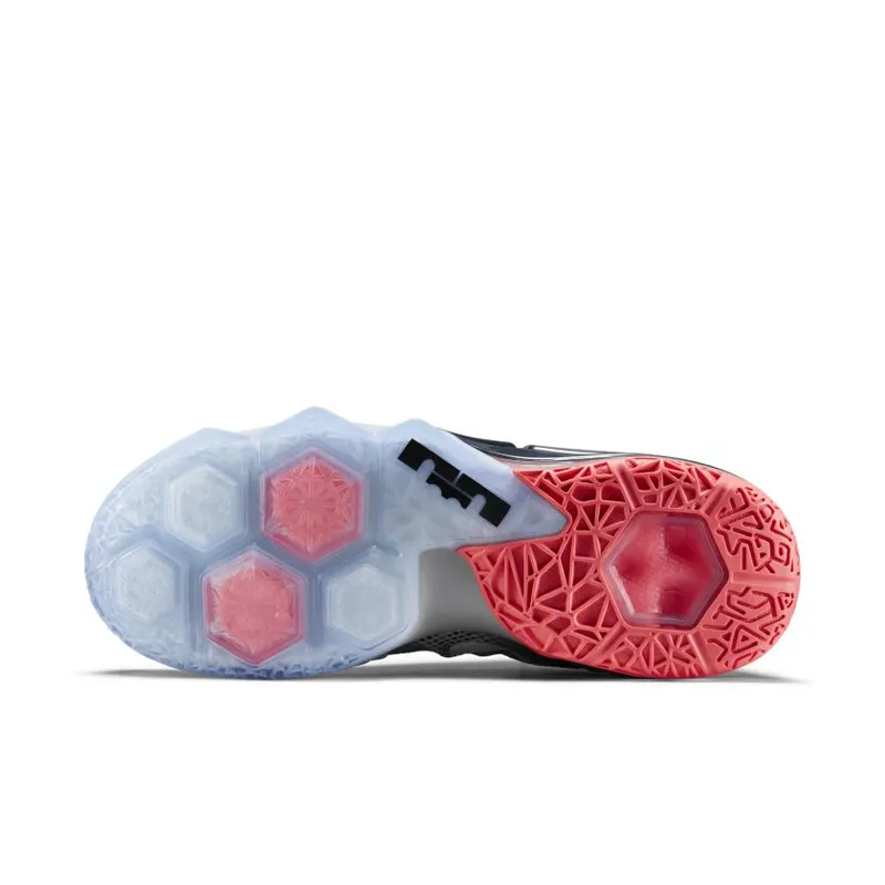 Nike LeBron 12 Low Earned Wolf Grey/White-Dark Grey-Hot Lava (724557-014)