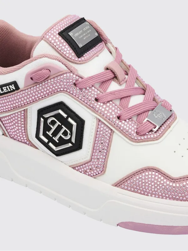 Philipp plein SK8R Leather Sneakers with Applied Rhinestones Fuchsia (SAFSUSC0923PTE003N03) (3)