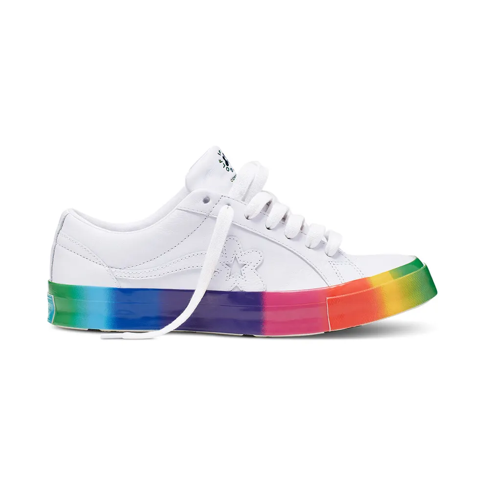 Converse One Star Ox Golf Le Fleur Rainbow Sole White/White-Multi (166409C)