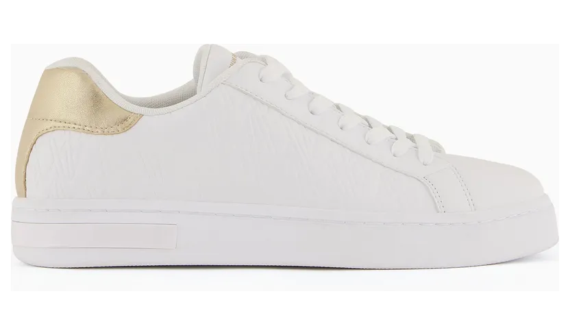 Armani Low-Top Sneakers With Embossed Pattern And Contrast Heel (XDX165-XV891-T782)