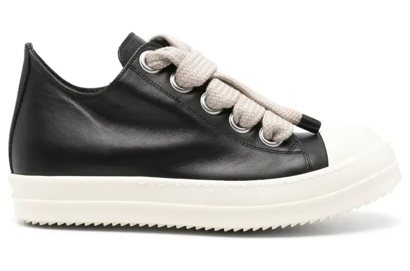 Rick Owens Jumbolace Low leren “Black” (RU02F4893LCOW2)
