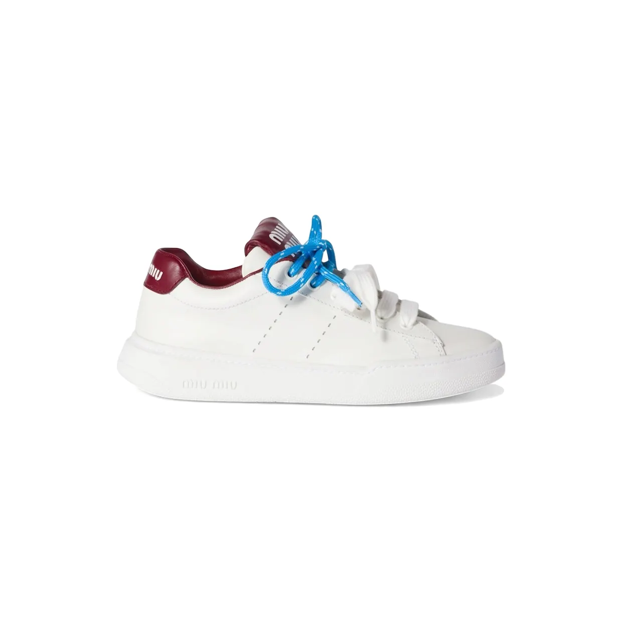 Miu Leather Sneakers White Crimson (5E387E_3L48_F0C65)