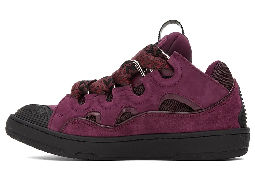 Lanvin Burgundy Curb Sneakers (FM-SKRK11-DRAG-H22) (3)