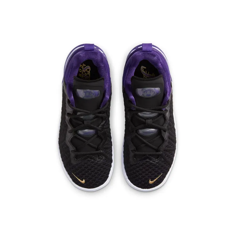 Nike LeBron 18 PS ‘Lakers’ Black/Metallic Gold/Court Purple/White (CT4710-004)