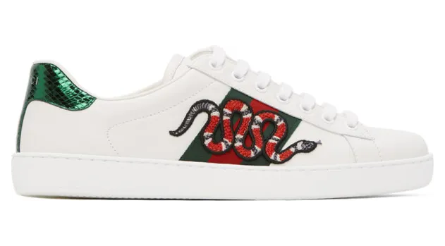 Gucci White Snake New Ace Sneakers (456230 A38G0)