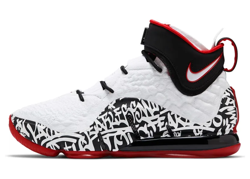 Nike LeBron 17 ‘LeBron 4 Graffiti’ White/University Red/Black (CT6047-100)