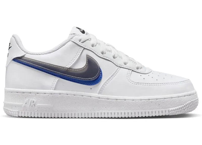 Nike Air Force 1 Low Impact Next Nature Double Swoosh White Black Blue (FD0688-100)