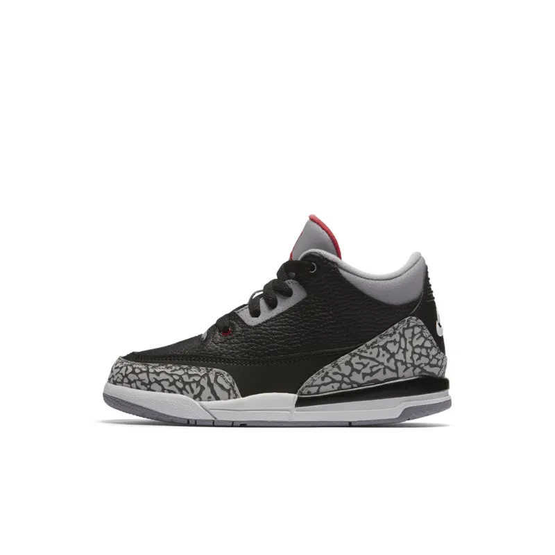 Jordan 3 Retro Black Cement 2018 (PS) Black/Fire Red-Cement Grey-White (429487-021)