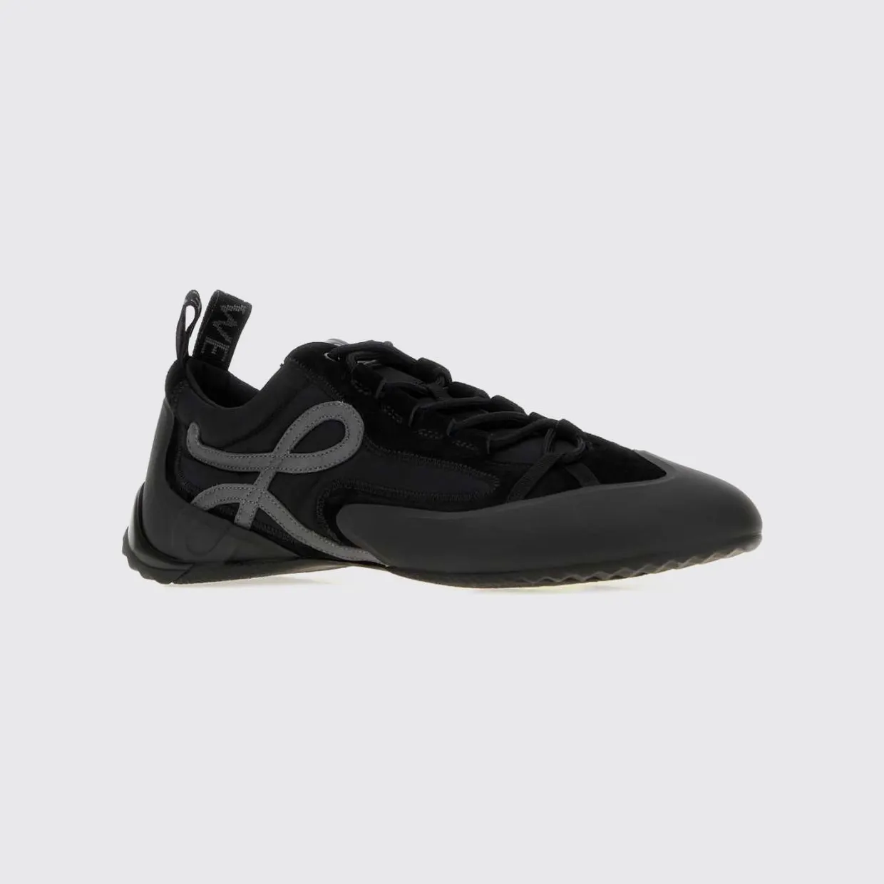 Loewe Grip Low-Top Suede and Nylon Monogram Sneakers Black (M816282XCEBLACKANTHRACIT)