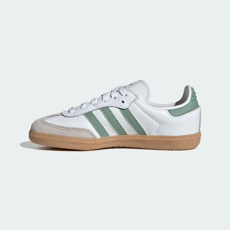 Adidas Samba OG Kids Cloud White / Silver Green / Gum (JP5483)