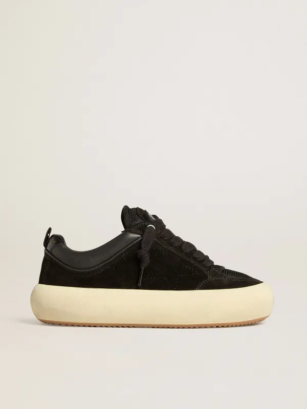 Golden Goose Space-Star Cube In Black Suede With Perforated Star (GWF00807.F007093.90100)