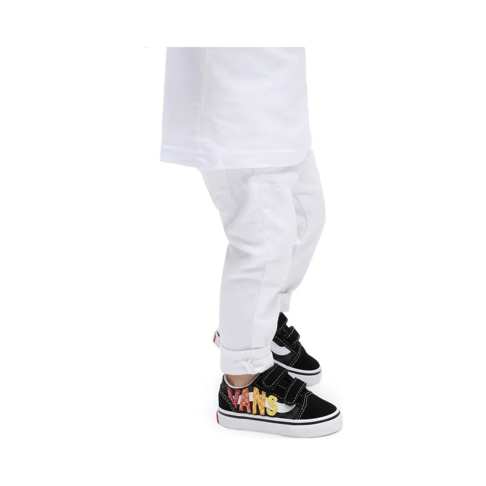 VANS Flame Logo Repeat Old Skool Velcro Toddler Shoes Black (VN000D3YABX)