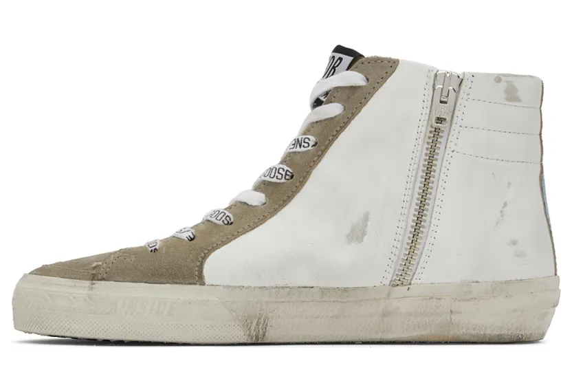 Golden Goose SSENSE Exclusive White & Taupe Slide Sneakers (GWF00115.F003604.81885) (3)
