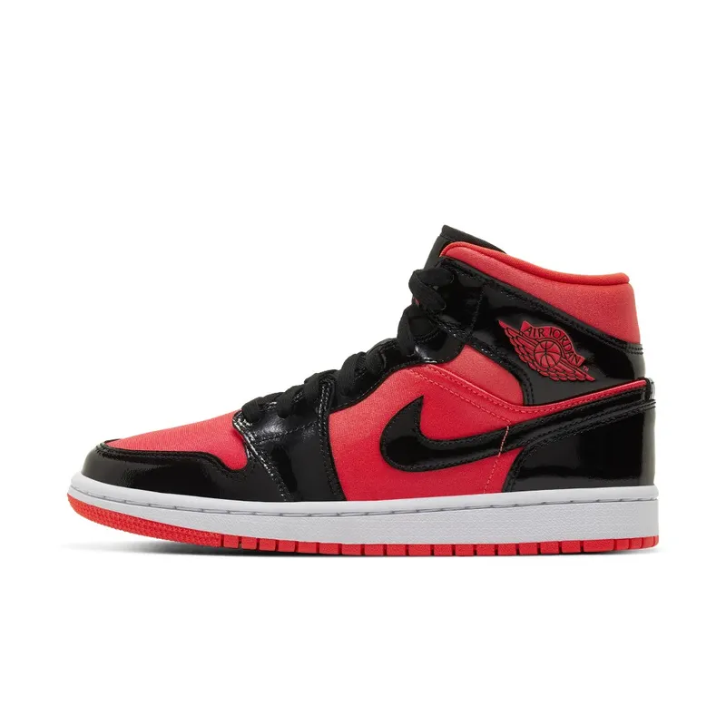 Air Jordan WMNS 1 Mid ‘Hot Punch Black’ (2019) (BQ6472-600)