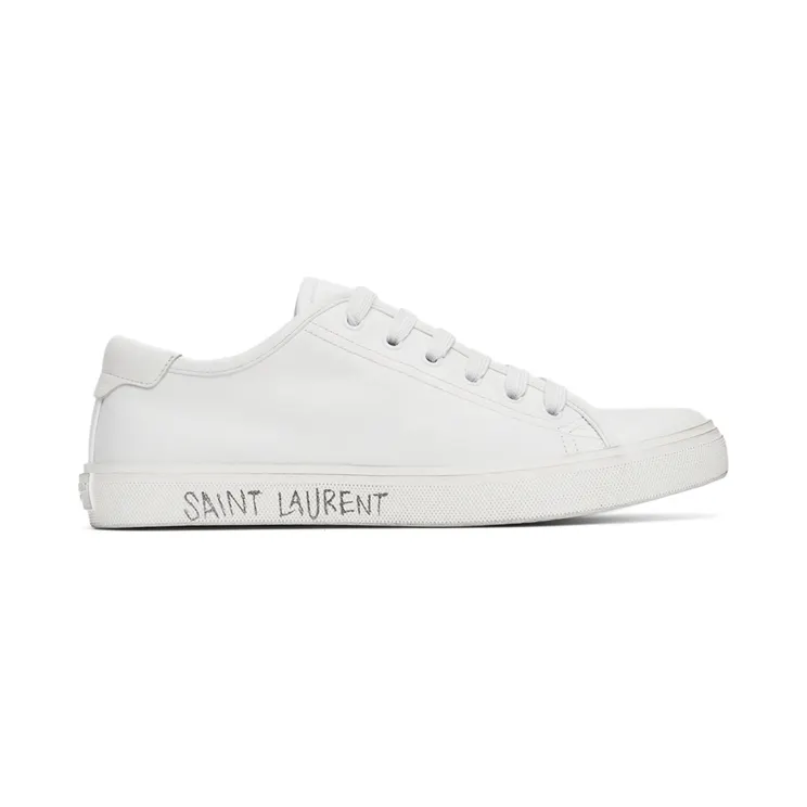 Saint Laurent White Leather Malibu Sneakers (64925000NG0)