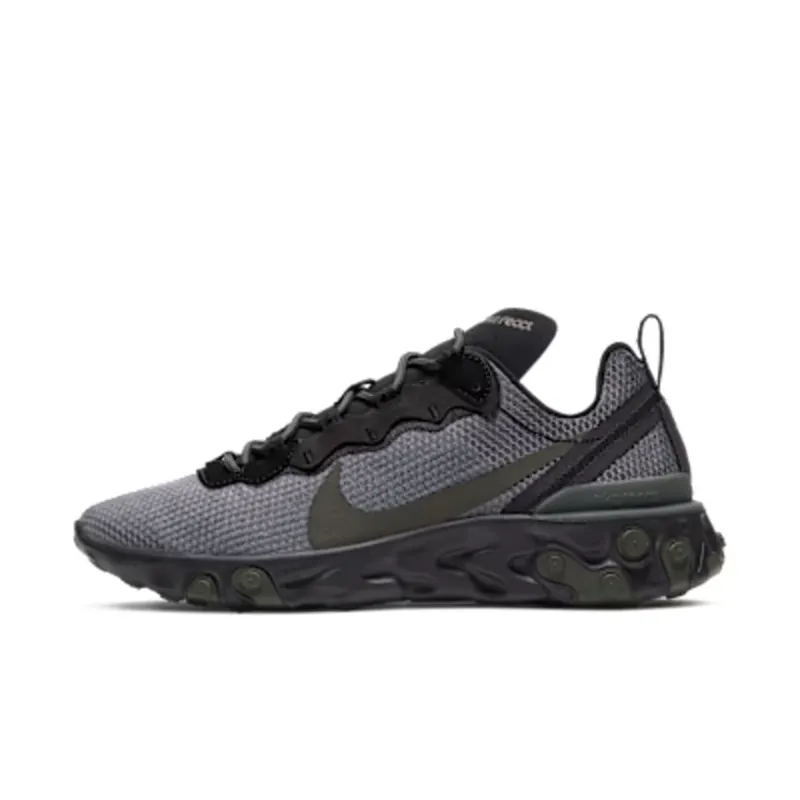 Nike React Element 55 “Black / Medium Olive / Sequoia” (BQ6166-010)