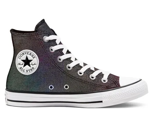 Converse Industrial Glam Chuck Taylor All Star High Top Silver, Black Silver/ Black (568585C)