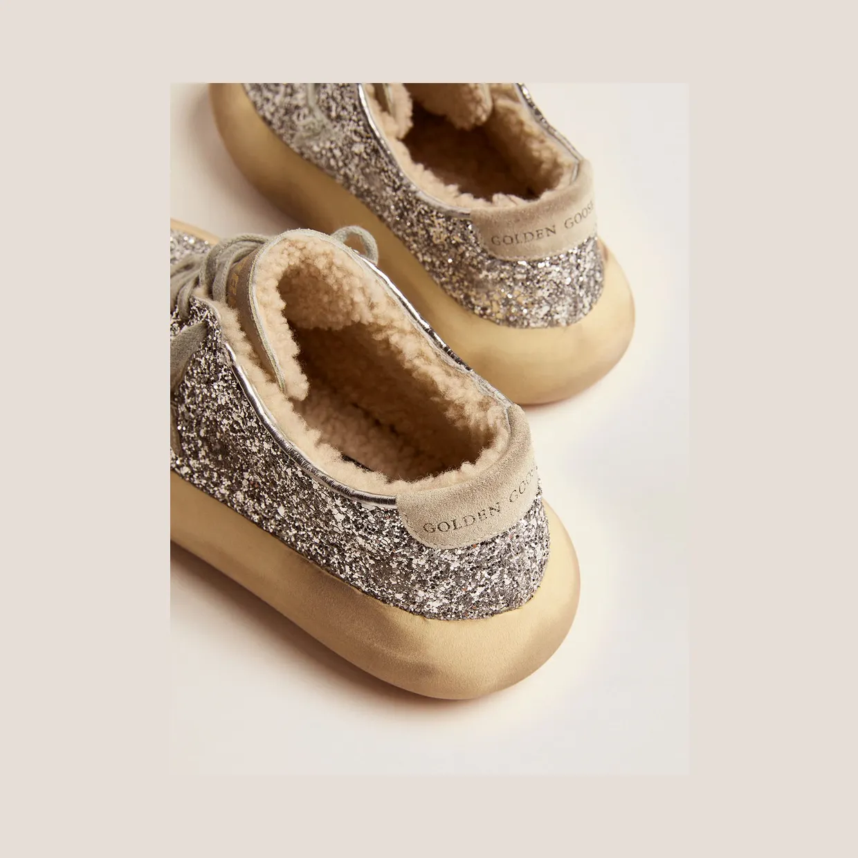 Golden Goose Space-Star Shoes In Silver Glitter With Shearling Lining (GWF00346.F002998.70136) (5)