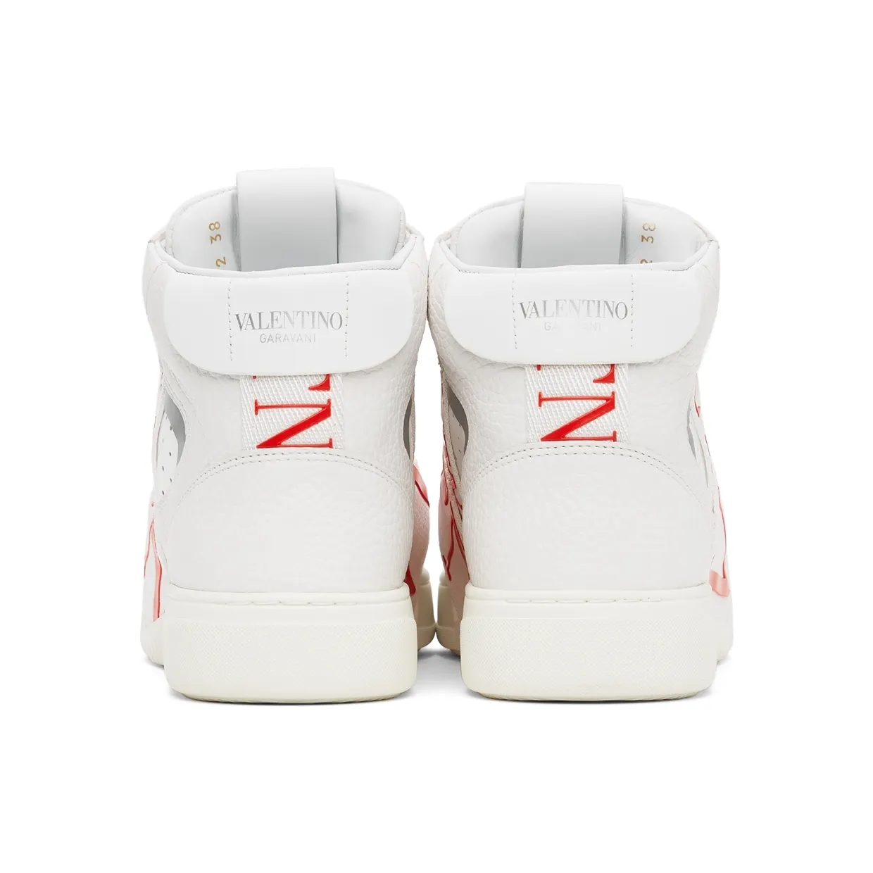 Valentino Garavani White & Red ‘VL7N’ High-Top Sneakers (WY2S0E03WRQ) (4)