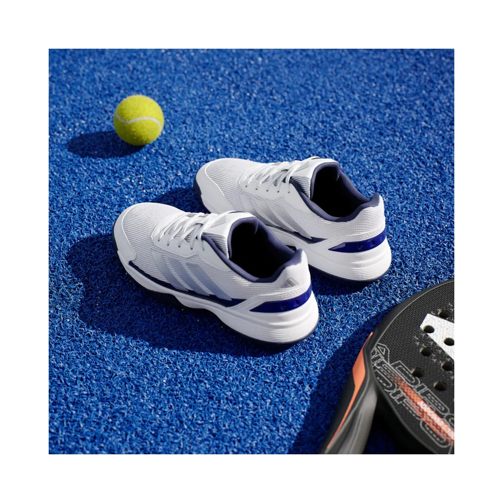 Adidas Crazyquick Kids Padel Cloud White / Silver Metallic / Dark Blue (JQ9273)