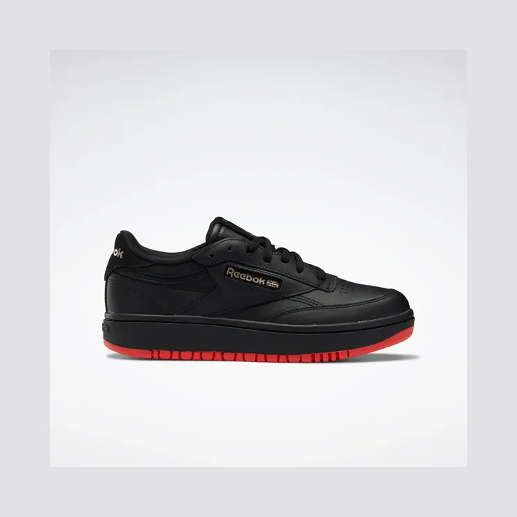 Reebok Cardi Coated Club C Double Schoenen Core Black / Vector Red / Rose Gold