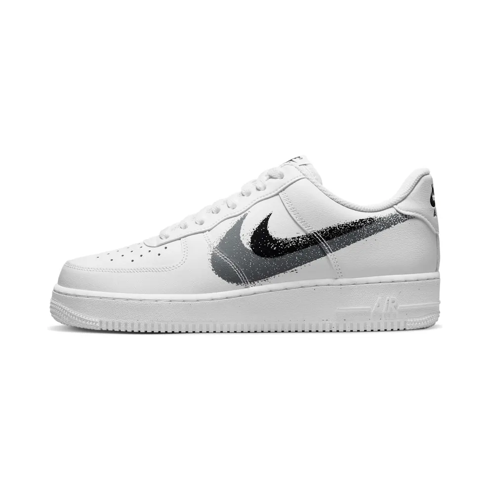 Nike Air Force 1 Low ’07 Spray Paint Swoosh White Black Grey (FD0660-100)