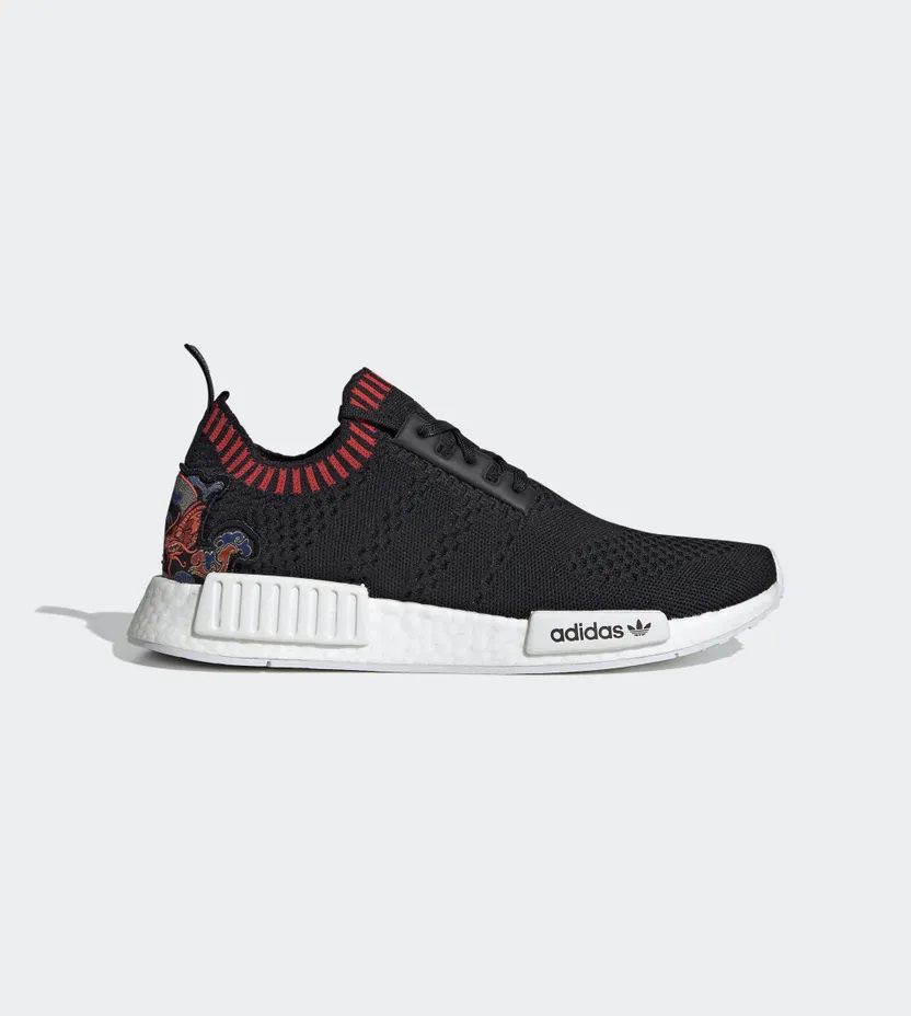 Adidas NMD_R1 Primeknit ‘Dragon Patch’ Core Black/Core Black/Red (EH2238)