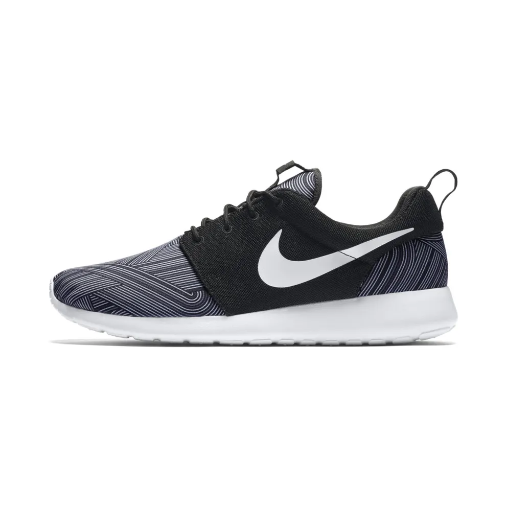 Nike Roshe One Print Black Black/White-Shark-Wolf Grey (655206-011)