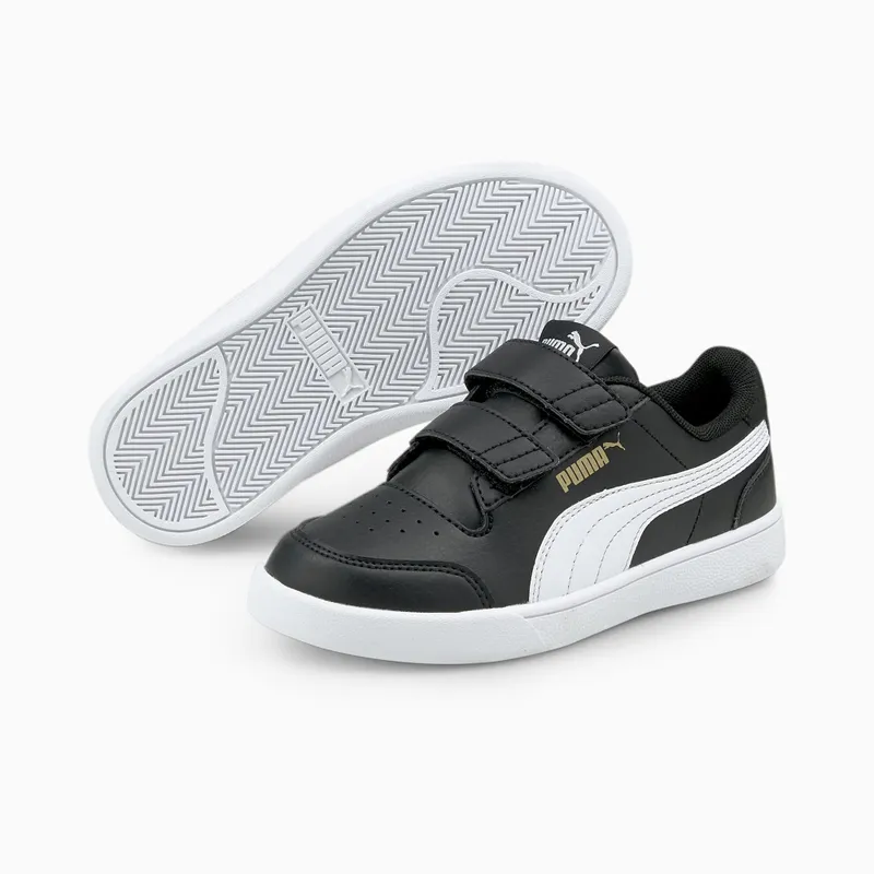 PUMA Shuffle Kids’ Black/White/Gold (375689-03)