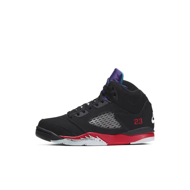 Jordan 5 Retro Top 3 (PS) Black/Fire Red-Grape Ice-New Emerald (CZ2990-001)