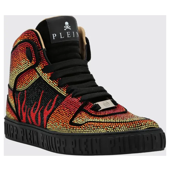 Philipp plein Suede Sneakers with Rhinestones Black (PADSMSC3924PLE010N0221)
