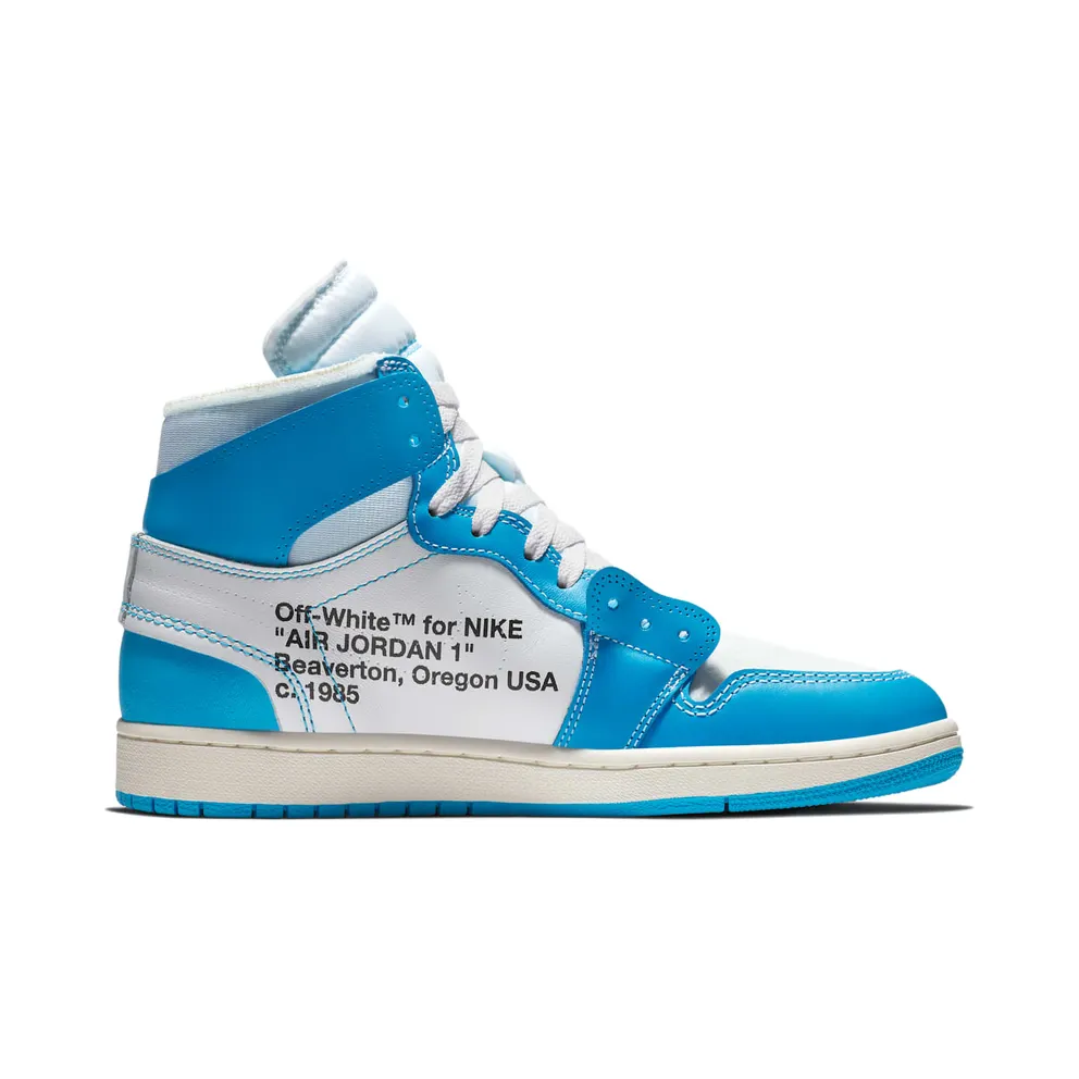 Air Jordan x Off White Nike AJ I 1 ‘Powder Blue’ (UNC) (2018) (AQ0818-148)