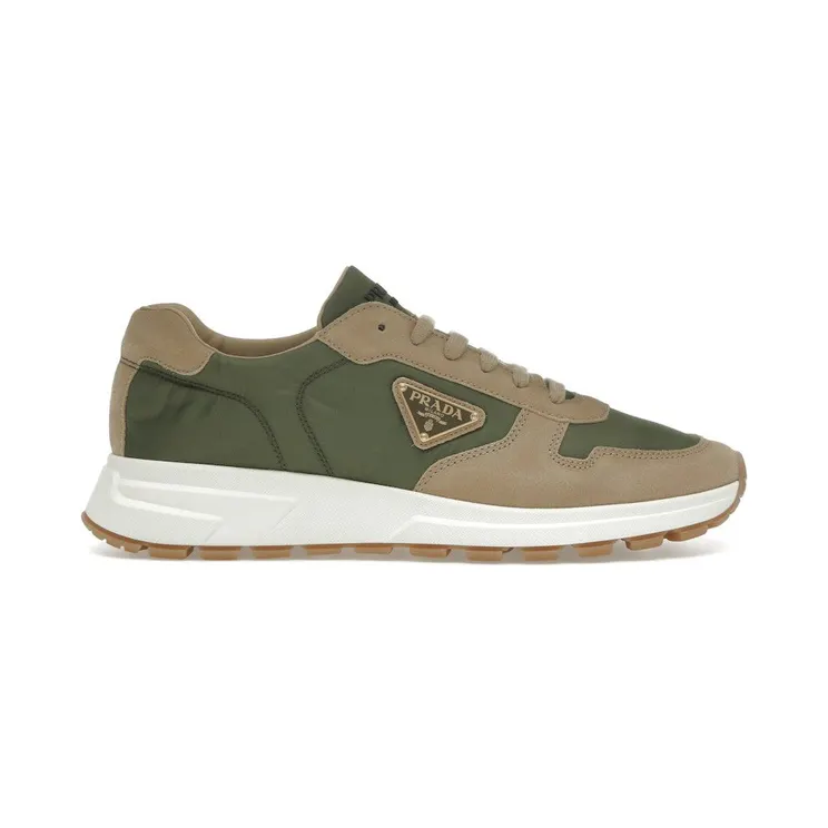 Prada PRAX 01 Sneakers Re-Nylon Brushed Leather Ecru Military (2EE369_3KUY_F03TK)