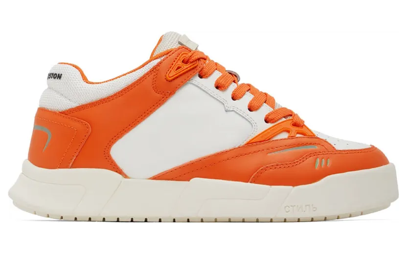 Heron Preston Orange & White Low Key Sneakers (HMIA025S22LEA0012001)