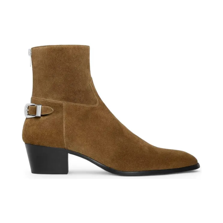 Celine Drugstore Back Buckle Zipped Boot Taupe (356133358C.18TP)