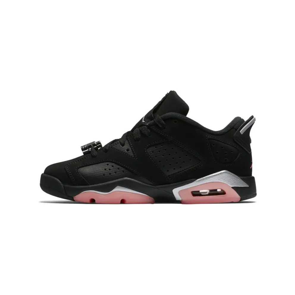 Jordan 6 Retro Low Sunblush (GS) Black/Sunblush-Metallic Silver (768878-022)