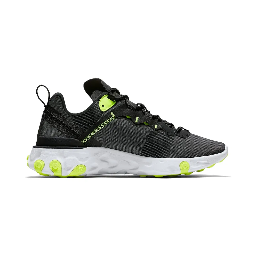Nike React Element 55 Black Volt Cool Grey (W) Black/Wolf Grey-Volt-Cool Grey-White (BQ2728-001)