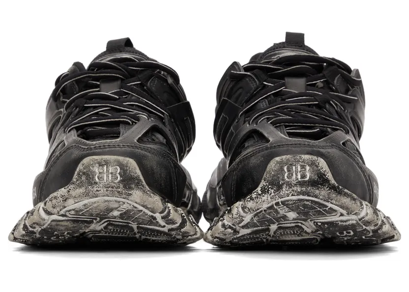 Balenciaga Black Faded Track Sneakers (542436 W3CN2) (2)