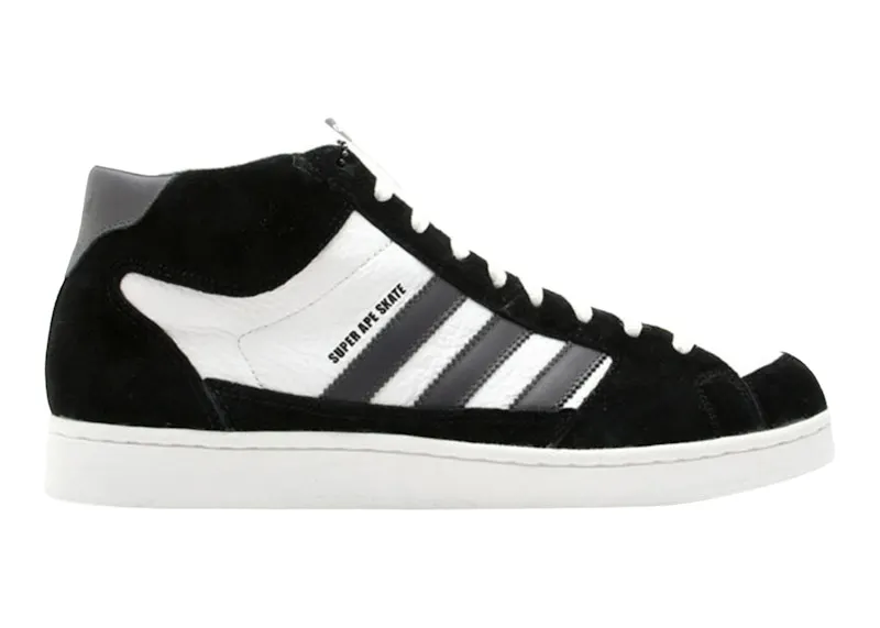 adidas Superskate Mid Bape Super Ape Skate White Black Graphite (40051)