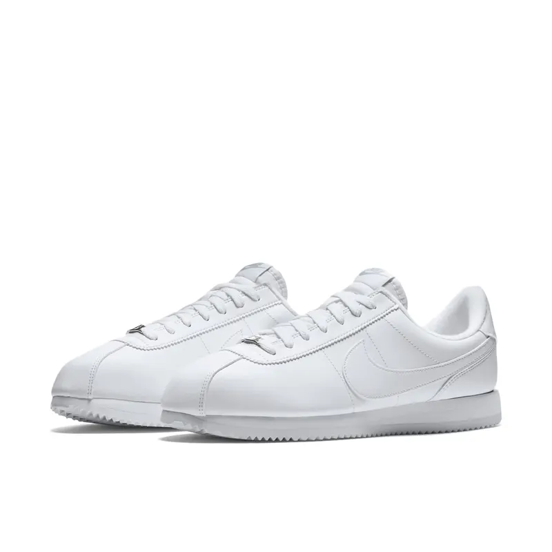 Nike Cortez Basic Leather White White-Wolf Grey-Mtllc Silver White/White-Wolf Grey-Mtllc Silver (819719-110)