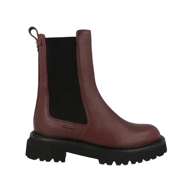 Ferragamo Leather Chelsea Boots Purple (01E516-757879-1C)
