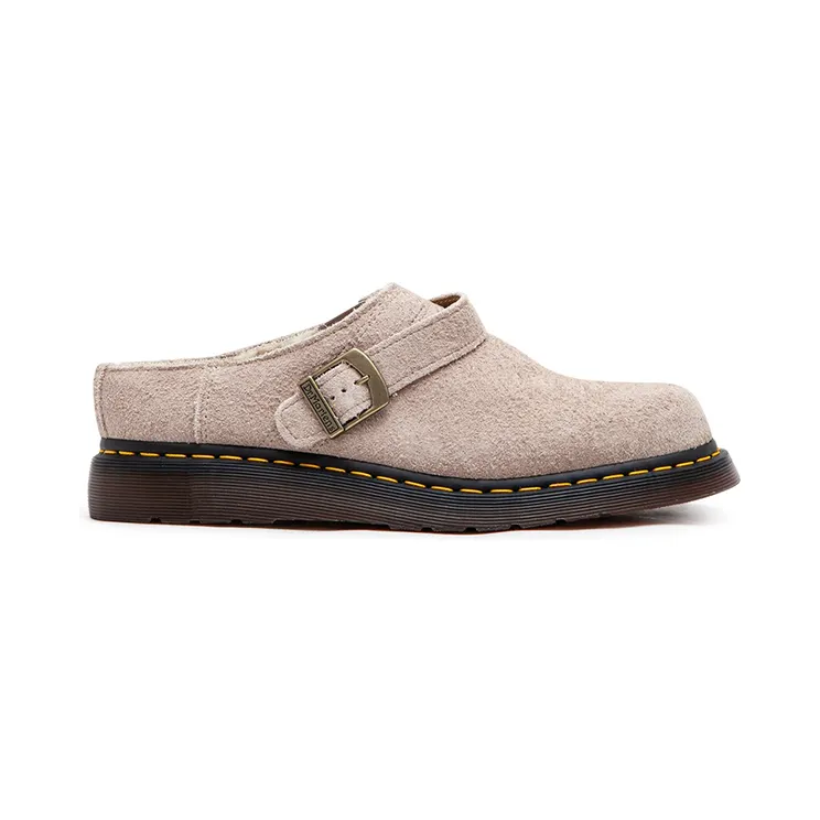 Dr. Martens Isham Faux Shearling Lined Suede Slingback Mules Taupe (30901348)