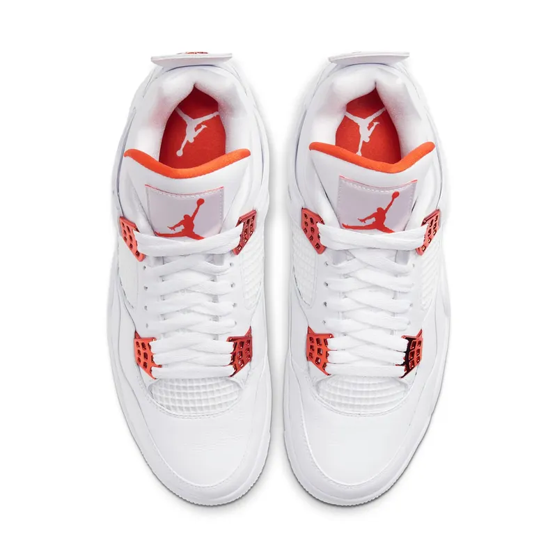 Jordan 4 Retro Metallic Orange White/Metallic Silver-Team Orange (CT8527-118)