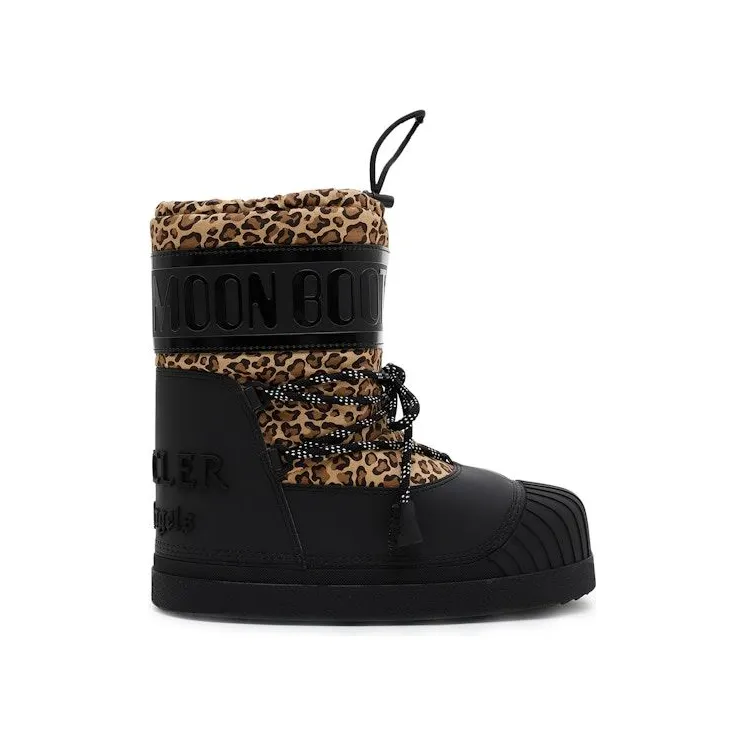 Moncler Shedir Snow Boots Palm Angels Black Leopard Print