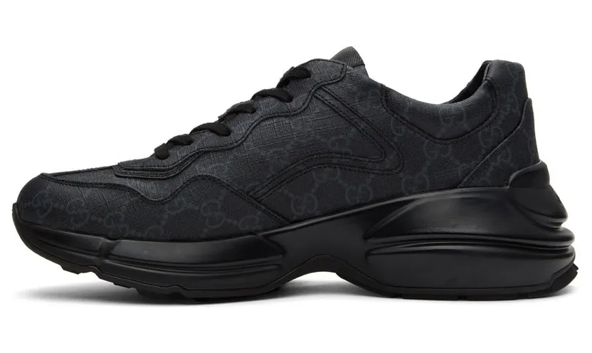 Gucci Black Rhyton Sneakers (704796 KGD00) (3)