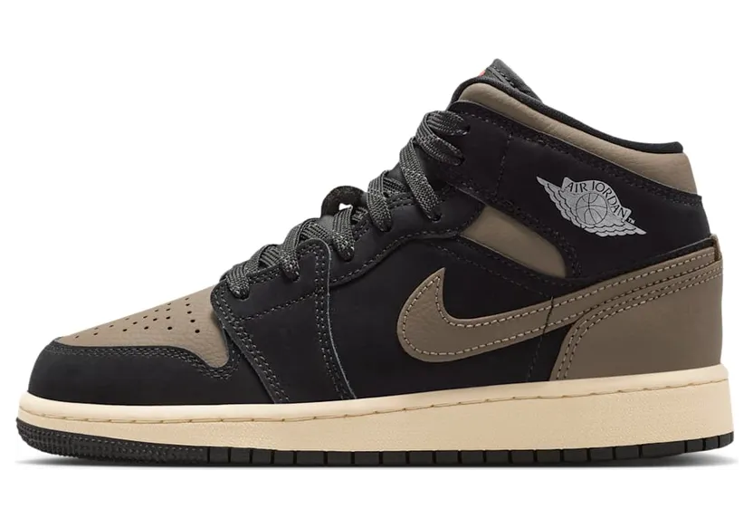 Air Jordan 1 Black/Light Wild Mango/Muslin/Olive Grey (IB7053-002)