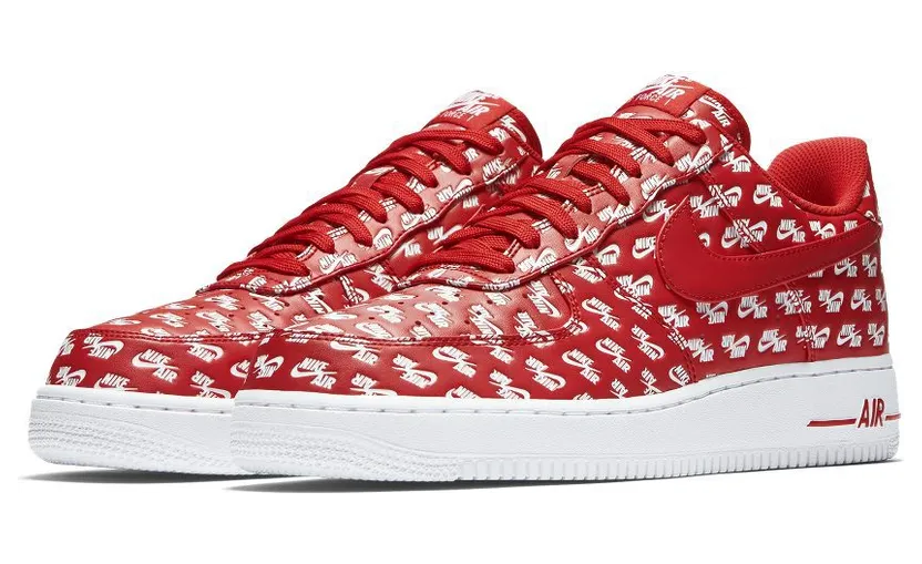 Nike Air Force 1 Low All Over Logo Red